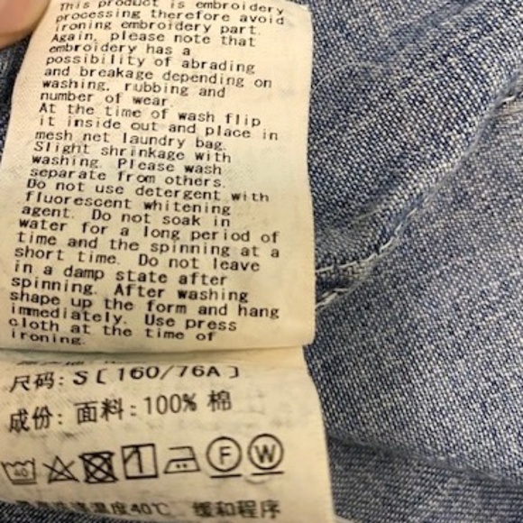 BAPE A Bathing Ape Women's Denim Floral Button Up Shirt Size S - Picture 10 of 11